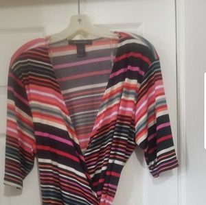 ASHLEY STEWART MULTI COLOR WRAP DRESS SIZE 18/20